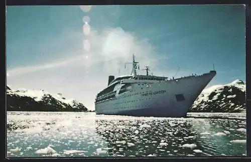 AK Passagierschiff Spirit of London in eisigen Gewässern, P & O