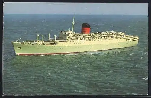 AK Passagierschiff Carmania auf offenem Meer, Cunard Line