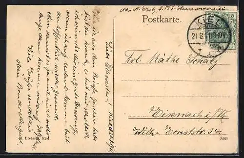 AK Kriegsschiff S.M.S. Helgoland nimmt Fahrt auf