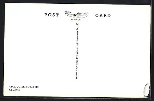 AK Passagierschiff R.M.S. Queen Elizabeth in Fahrt