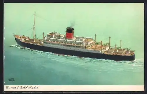 AK Passagierschiff RMS Media auf See, Cunard Line