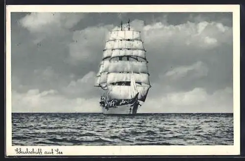AK Segelschulschiff auf dem offenen Meer