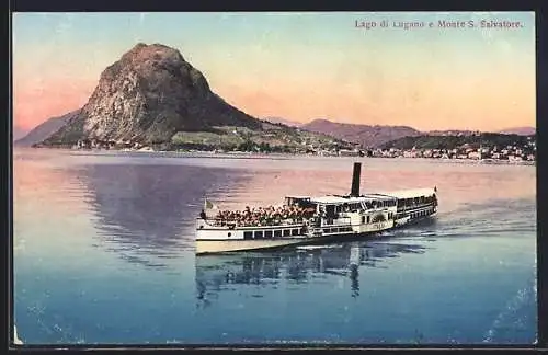 AK Binnenschiff Italia, Lago di Lugano e Monte S. Salvatore