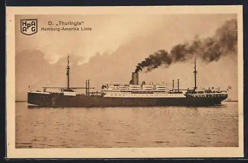 AK Passagierschiff Thuringia auf See, HAPAG