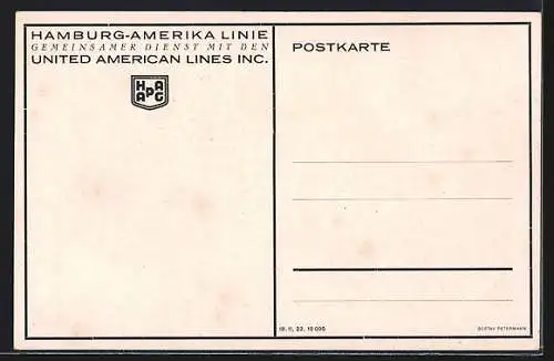 Passepartout-AK Dreischraubendampfer Reliance in Fahrt, United American Line