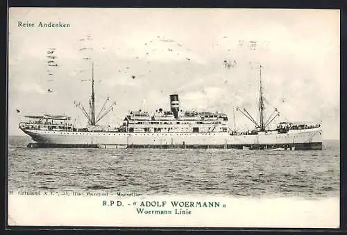 AK Passagierschiff R.P.D. Adolf Woermann auf See, Woermann-Linie
