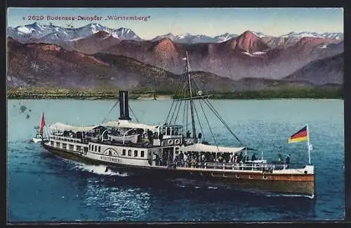 AK Salondampfer Württemberg auf dem Bodensee