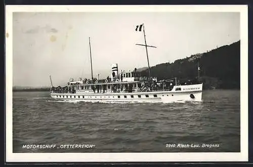 AK Motorschiff Österreich in voller Fahrt auf dem Bodensee