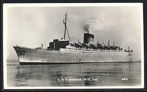 AK Passagierschiff RMS Caronia in voller Fahrt