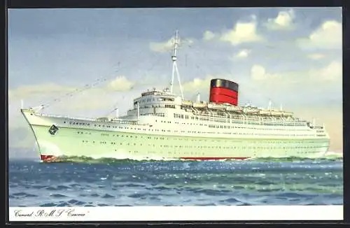 AK Cunard R.M.S. Caronia auf dem Meer, Passagierschiff