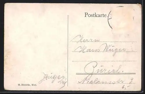 AK Kriegsschiff SMS Schleswig-Holstein passiert den Kaiser Wilhelm-Kanal
