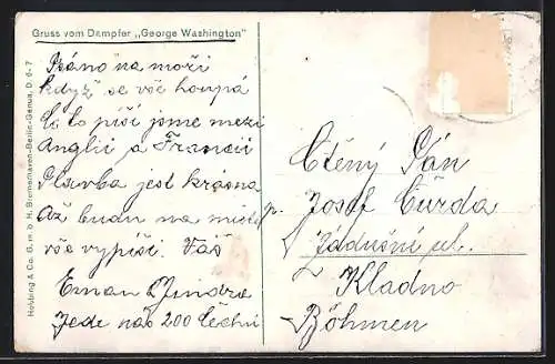 AK Passagierschiff George Washington, den Rotesand-Leuchtturm passierend