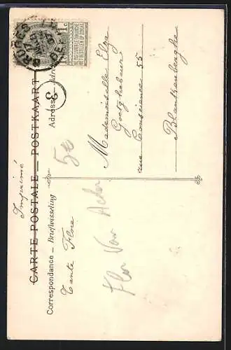 Künstler-AK Bruges, Fetes 1901, Tournoi de l'Arbre d'Or, Trompette et Menestrels