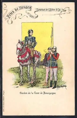 Künstler-AK Bruges, Fetes de Bruges 1901, Gardes de la Cour de Bourgogne