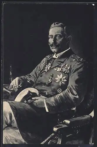 Künstler-AK Willy Stoewer: Kaiser Wilhelm II. in Uniform mit Orden