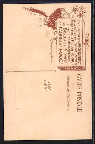 Künstler-AK Kekse, Collection des Biscuits Pernot, Italienne, Bild einer hübschen Frau
