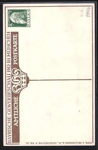 AK München, Bayerische Gewerbe-Ausstellung 1912, Münchener Kindl