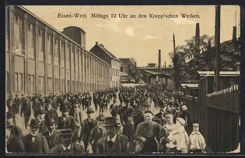 AK Essen, Mittags 12 Uhr an den Krupp`schen Werken