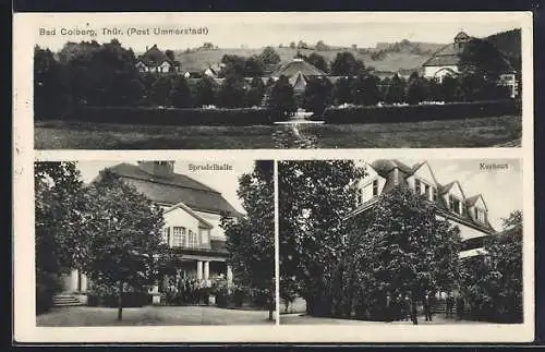 AK Bad Colberg /Thür., Sprudelhalle, Kurhaus, Ortsansicht