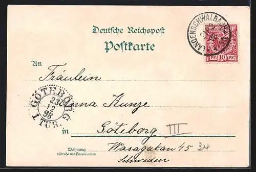 Lithographie Bad Schwalbach, Kurhaus, Weinbrunnen, Stahlbrunnen, Kurpark-Partie