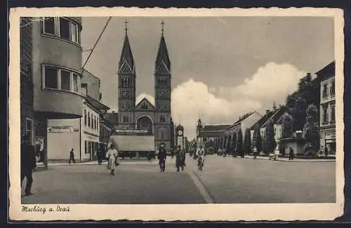 AK Maribor / Marburg, Ortspartie mit Blick zur Kirche