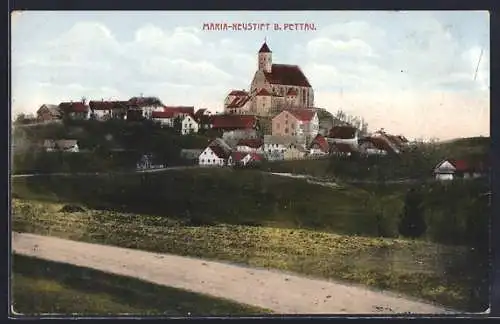 AK Maria-Neustift b. Pettau, Kirche im Ortsbild