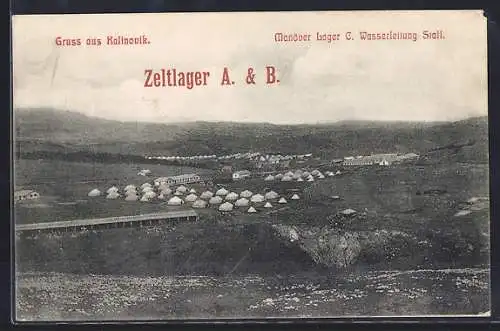 AK Kalinovik, Zeltlager A. & B., Manöverlager C, Wasserleitung und Stall