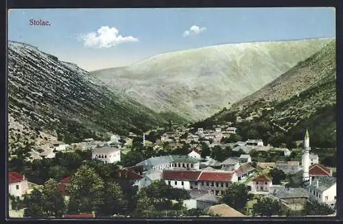 AK Stolac, Ortsansicht mit Talblick