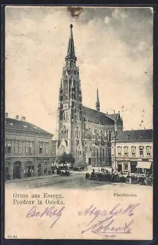 AK Essegg, Blick zur Pfarrkirche