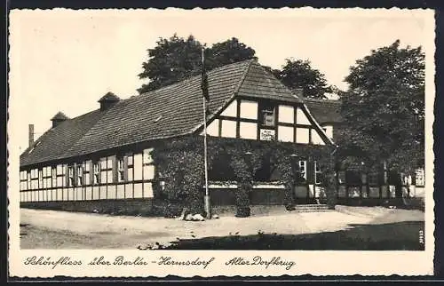 AK Schönfliess über Berlin, Restaurant Alter Dorfkrug, Inh. Erich Knöfel