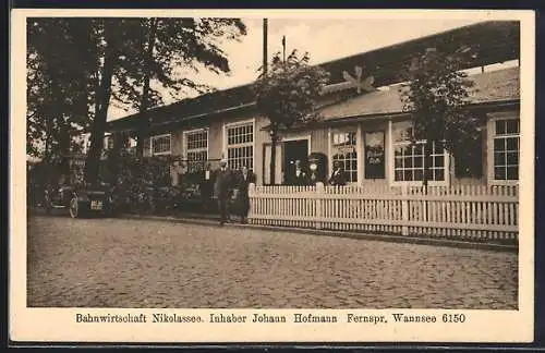 AK Berlin-Nikolassee, Bahn-Restaurant, Inh. Johann Hofmann