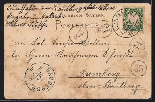Lithographie Lichtenfels / Main, Panorama, Schloss Banz, Marktplatz, Vierzehnheiligen, Staffelberg