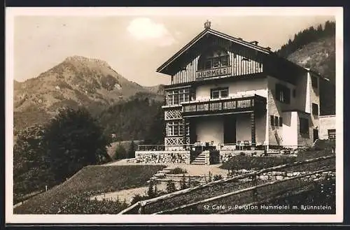 AK Oberaudorf, Café u. Pension Hummelei, Brünnstein