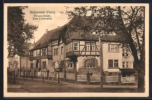 AK Ballenstedt, Prinzen-Strasse Ecke Lindenallee