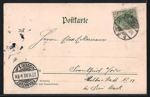 Lithographie Cottbus, Marktplatz mit Rathaus, Spremberger Thor, Postgebäude