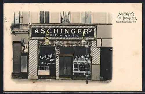 AK Berlin, Gasthaus Aschinger`s 29. Bierquelle, Invalidenstrasse 123