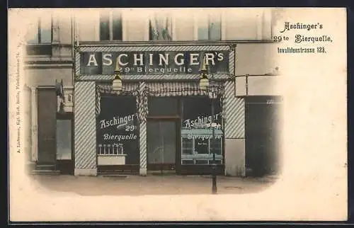 AK Berlin, Aschinger`s 29. Bierquelle, Invalidenstrasse 123