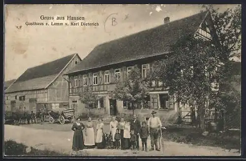 AK Hausen / Murrhardt, Gasthaus z. Lamm v. Karl Dieterich