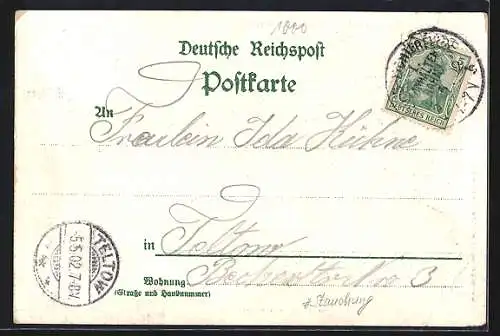 Lithographie Seehof bei Gr. Lichterfelde, Restaurant zum Schweizerhaus v. Carl Belling, Partie am Teltower See