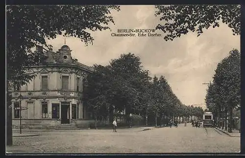 AK Berlin-Buckow, Chausse-Strasse, Ecke Dorfstrasse