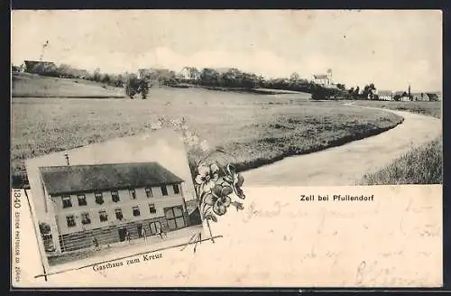 AK Zell bei Pfullendorf, Gasthaus zum Kreuz, Totalansicht