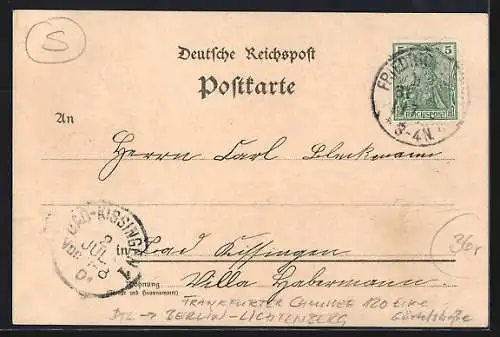 Lithographie Berlin-Lichtenberg, Hotel zum Schwarzen Adler, Frankfurter Chaussee 120, Ecke Gürtelstrasse