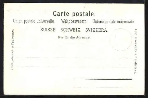 Lithographie Bern, Ortsansicht mit Stadtwappen