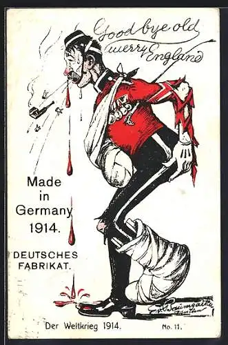 AK Verwundeter Soldat, ein deutsches Fabrikat aus dem Weltkrieg 1914