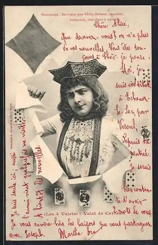 AK Karokönig mit Kartenspiel