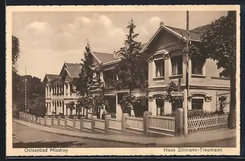 AK Misdroy, Pension Haus Zillmann-Traumann, Willi-Ahrens-Strasse 1-2