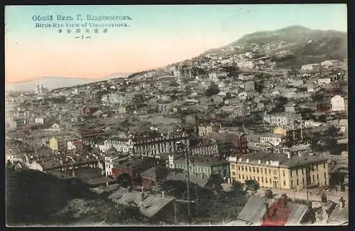 Panorama-AK 6 Karten Vladivostock, Stadtpanorama aus der Vogelschau