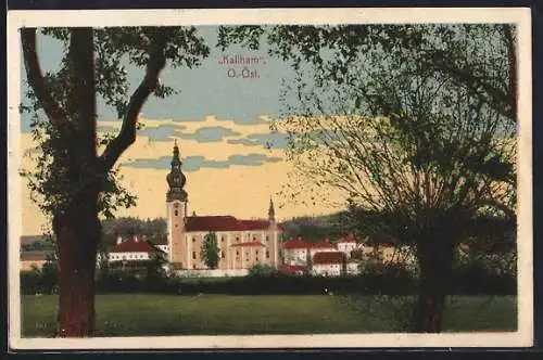 AK Kallham /O.-Öst., Ortsansicht mit Kirche