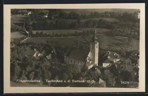 AK Taufkirchen a. d. Trattnach, Fliegeraufnahme mit Kirche