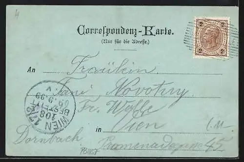 Mondschein-AK Gosaumühle, Ansicht aus der Vogelschau